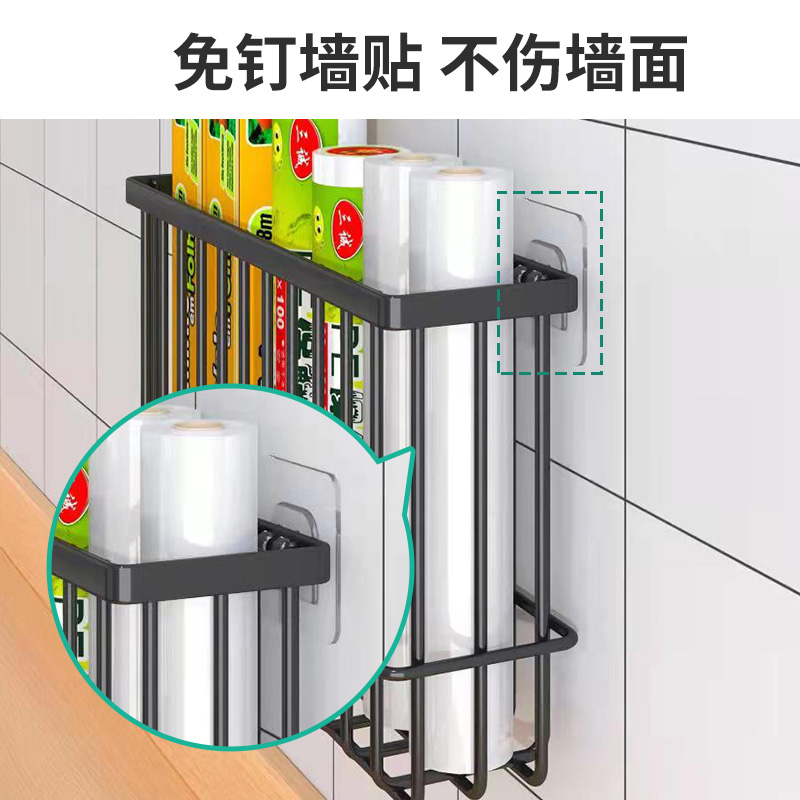 厨房冰箱磁吸置物架保鲜袋纸巾神器侧面夹缝调料品保鲜膜收纳架 - 图2