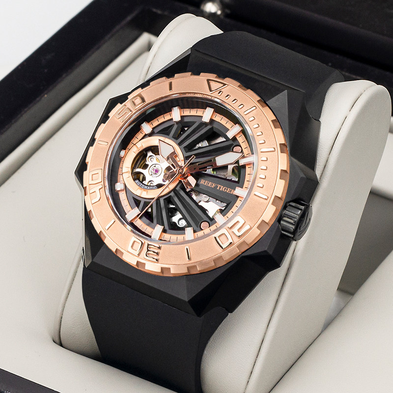 瑞夫泰格正品男士镂空全自动防水表 瑞夫泰格国产腕表