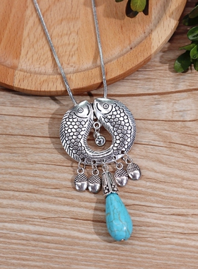 复古波西米亚风短款头饰锁骨链