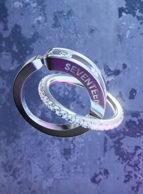 新款seventeen男团十周年双环戒指韩系时尚百搭设计粉丝应援指环