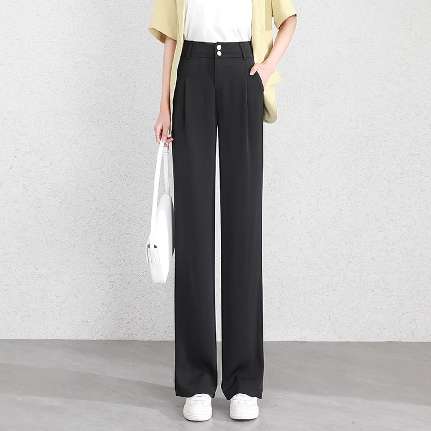 西装裤女春秋2026新款冰丝阔腿裤