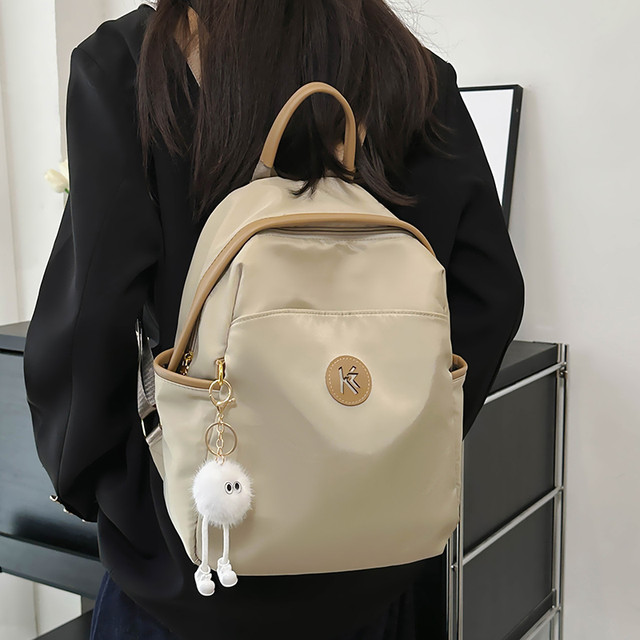 Niche backpack women's versatile commuter bag college student casual school bag high-end nylon cloth travel lightweight backpack
