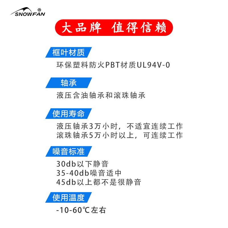 snowfan6CM12V/24V散热风扇6025电源机柜双滚珠轴承轴流散热风机-图2