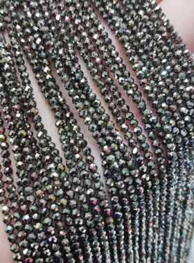 2.5MM黄金矿刻面散珠黄铜矿切面手链项链配件配珠饰品
