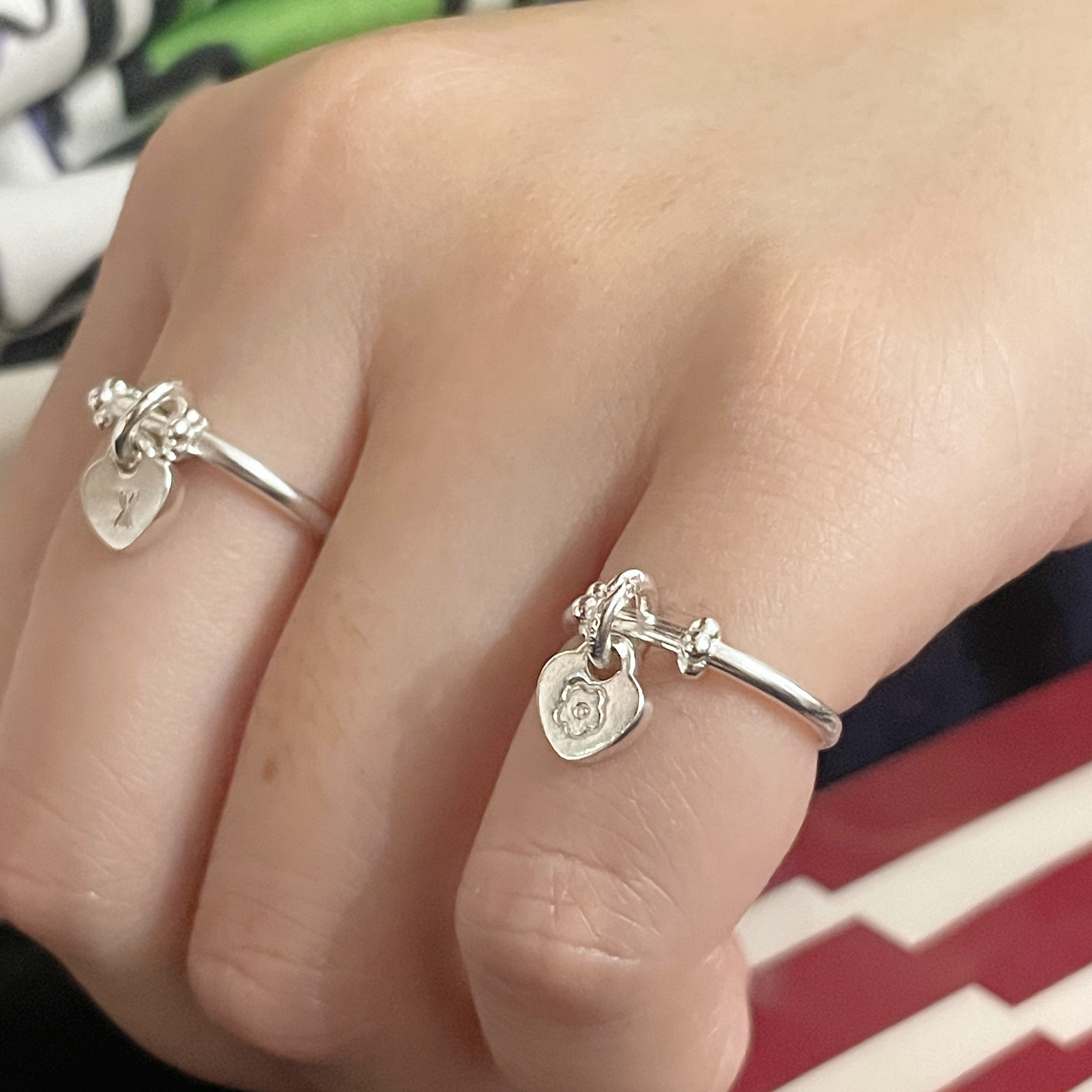 Goodjewelry 「小锁吊坠戒指」925银刻字定制小众开闭口叠戴,淘宝优惠券,粉丝福利购,淘宝优惠卷