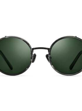 新款B钛偏光太阳镜男女款超轻韩版时尚圆形文艺板材墨镜深圳厂家