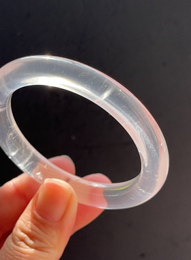 新品上架 天然奶白晶手镯女款冰种白月光手镯送女友礼物 54.2mm