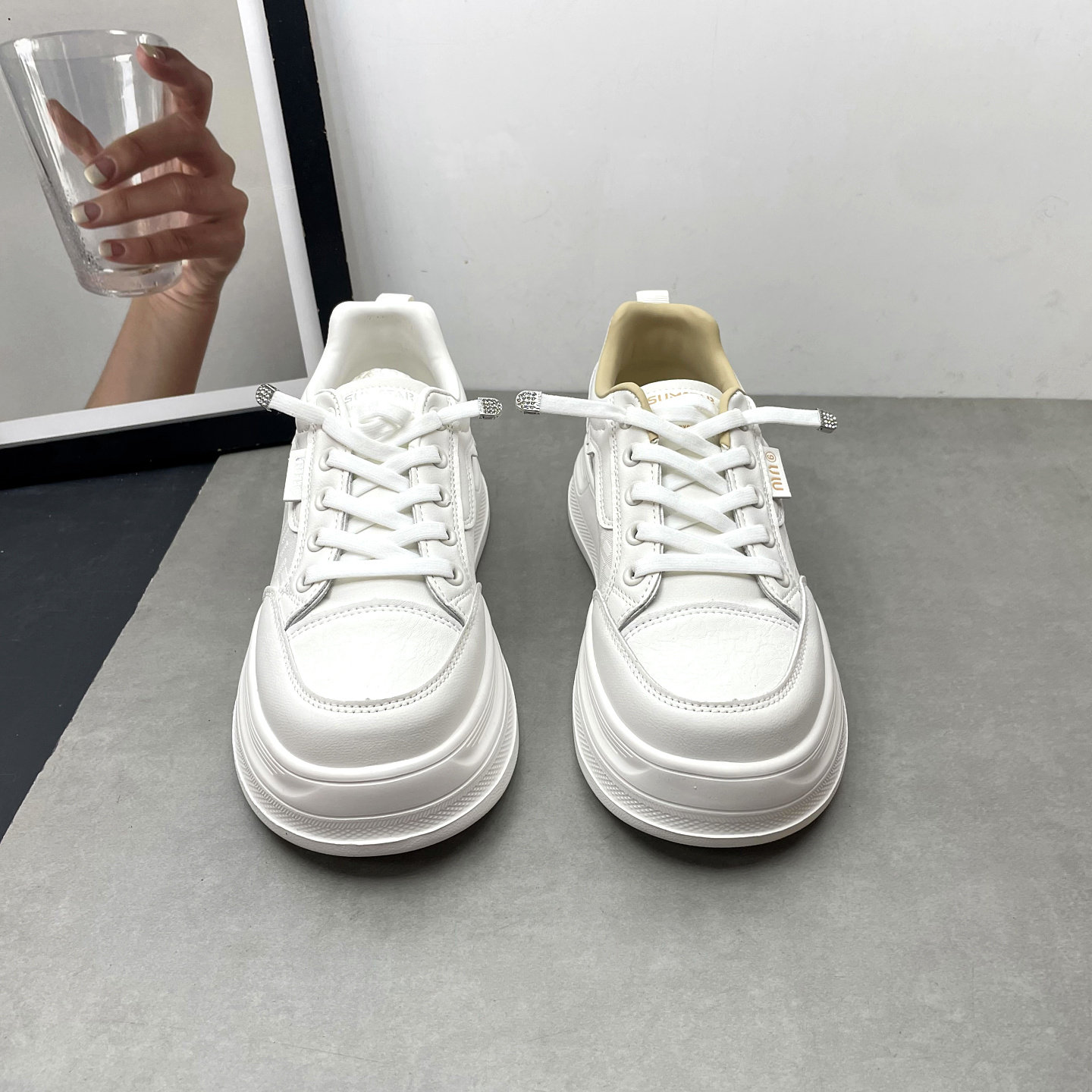 2026春季新款女鞋圆头深口系带轻便增高厚底小白鞋学生板鞋女单鞋,淘宝优惠券,粉丝福利购,淘宝优惠卷