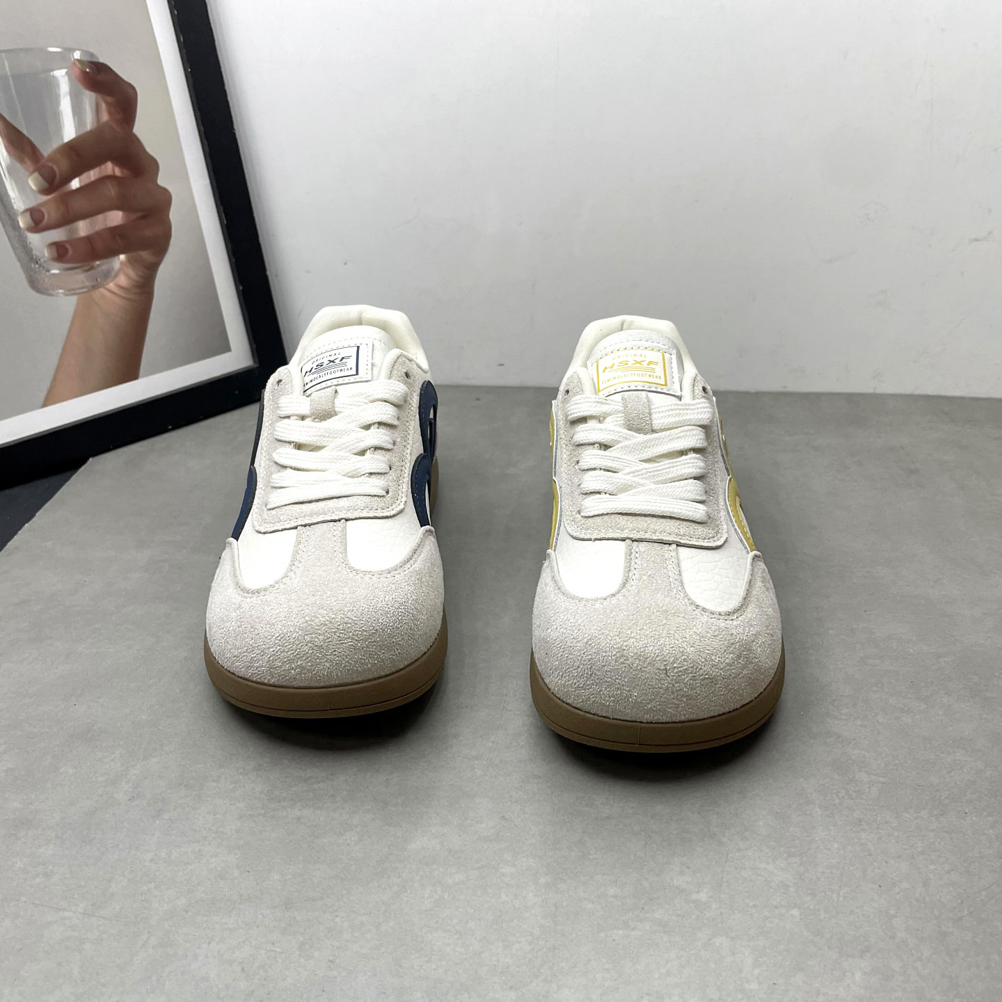 2026春季新款德训鞋圆头深口系带平底防滑软底小白鞋韩版女士单鞋,淘宝优惠券,粉丝福利购,淘宝优惠卷