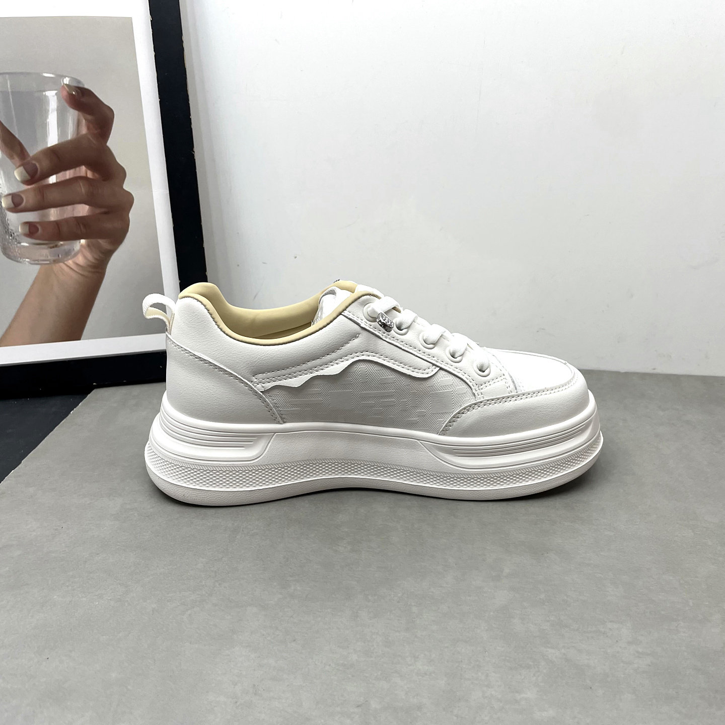 2026春季新款女鞋圆头深口系带轻便增高厚底小白鞋学生板鞋女单鞋,淘宝优惠券,粉丝福利购,淘宝优惠卷