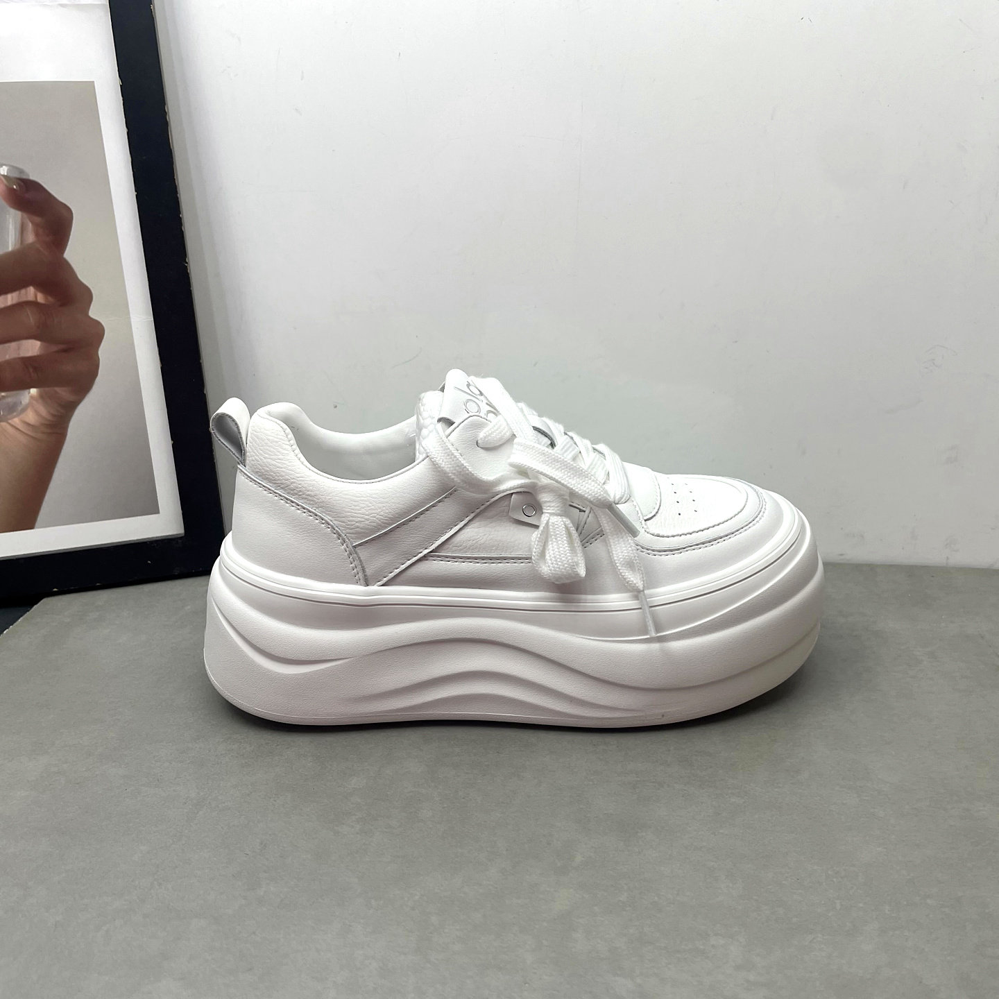 2026春季新款小白鞋圆头深口系带松糕厚底韩版学生板鞋女士单鞋,淘宝优惠券,粉丝福利购,淘宝优惠卷