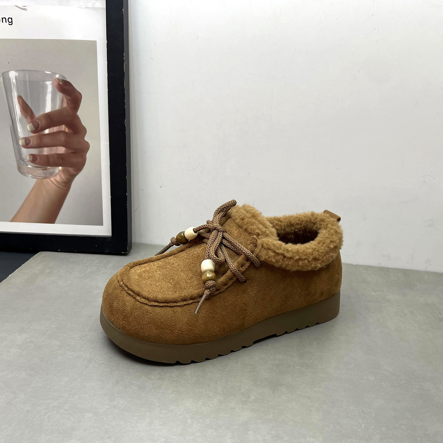 2025冬季新款女鞋圆头深口系带英伦风复古勃肯鞋加绒保暖女士棉鞋,淘宝优惠券,粉丝福利购,淘宝优惠卷