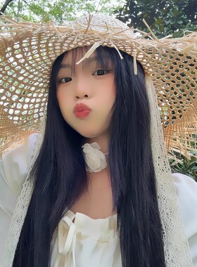 毛边拉菲草帽夏季出游手工大帽檐遮阳防晒太阳帽女镂空沙滩帽帽子
