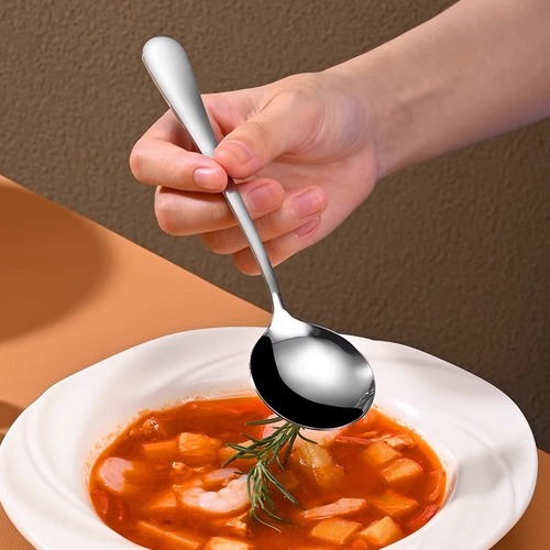 不锈钢勺子长柄圆头加长咖啡勺创意迷你小勺甜品勺子舀蜂蜜调料勺