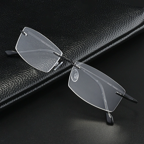 Чистый титановый готовый продукт Myopia Men's Big Face Super Light -Cut Stackes рамки золотые шелк без границ.