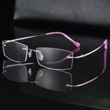 Чистый титановый готовый продукт Myopia Men's Big Face Super Light -Cut Stackes рамки золотые шелк без границ.