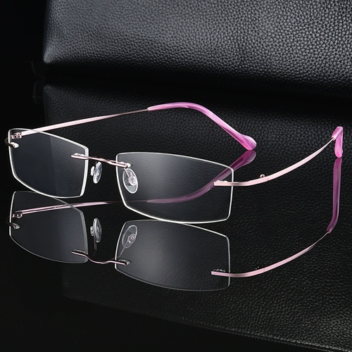Чистый титановый готовый продукт Myopia Men's Big Face Super Light -Cut Stackes рамки золотые шелк без границ.