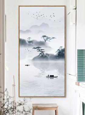新中式风晶瓷进门玄关过道装饰画