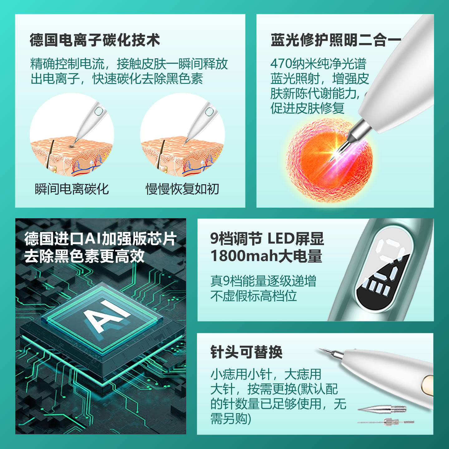 小白点痣笔激光点疣扫斑神器黑痣痦子点斑提取家用美容院专用仪器