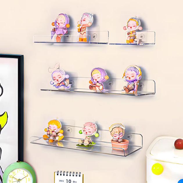 Transparent acrylic punch-free rack kitchen bathroom partition storage rack wall hanging storage rack
