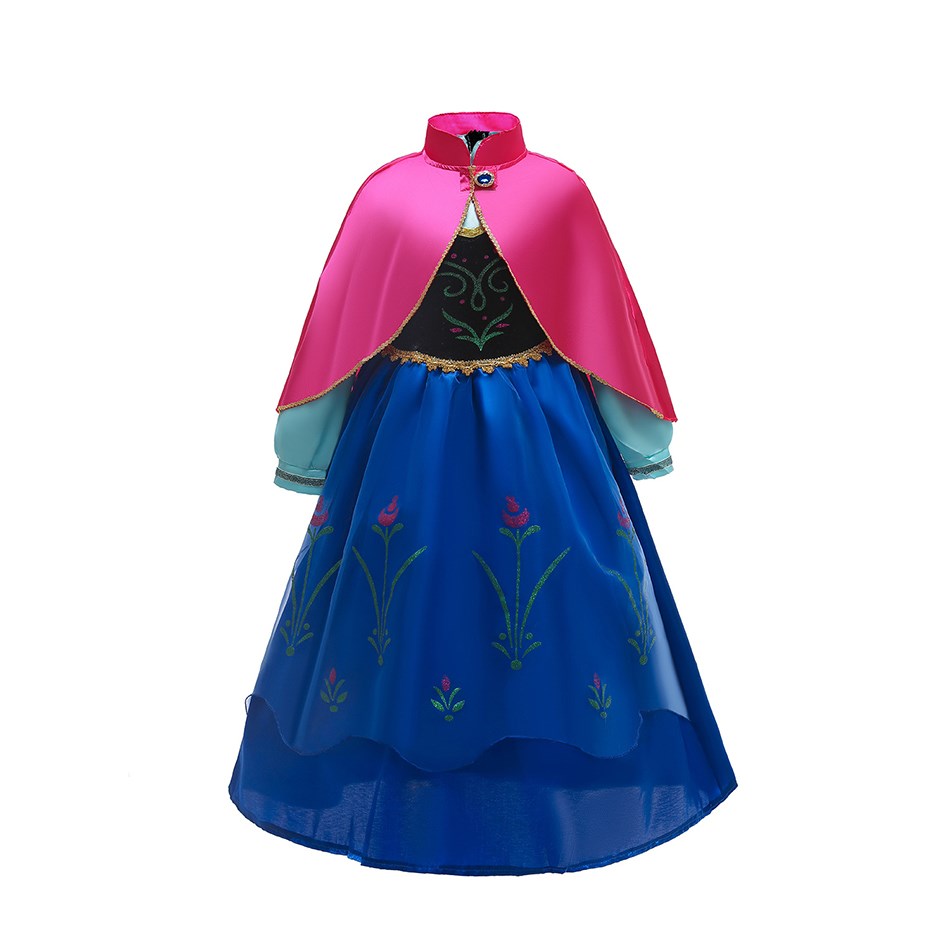 Girl Anna Elsa Dress Kids Halloween Cosplay Costume Children