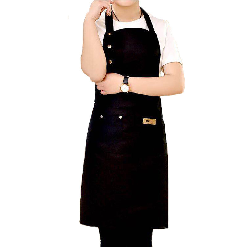 1 pcs Waterproof apron woman's solid color cooking men chef - 图0