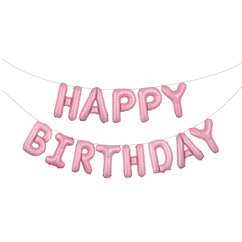 13pcs Happy Birthday Decoration Balloons Rose Gold Letter Fo - 图2