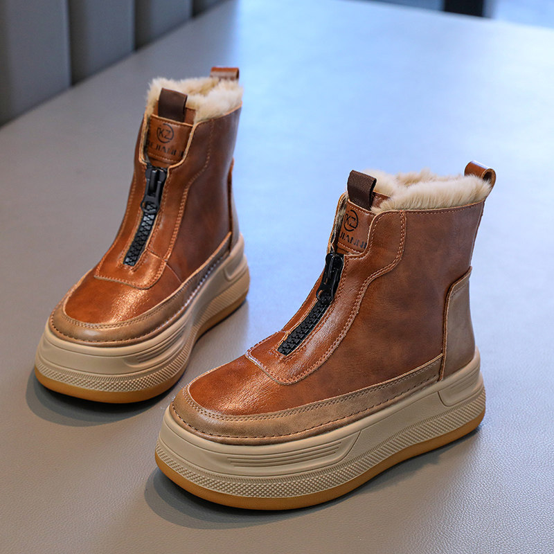 儿童加绒防滑短靴2025冬季新款中大童大棉鞋子女童时尚保暖雪地靴,淘宝优惠券,粉丝福利购,淘宝优惠卷