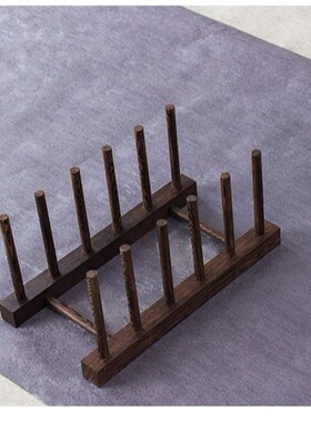 新中式鸡翅木实木茶饼架茶托架