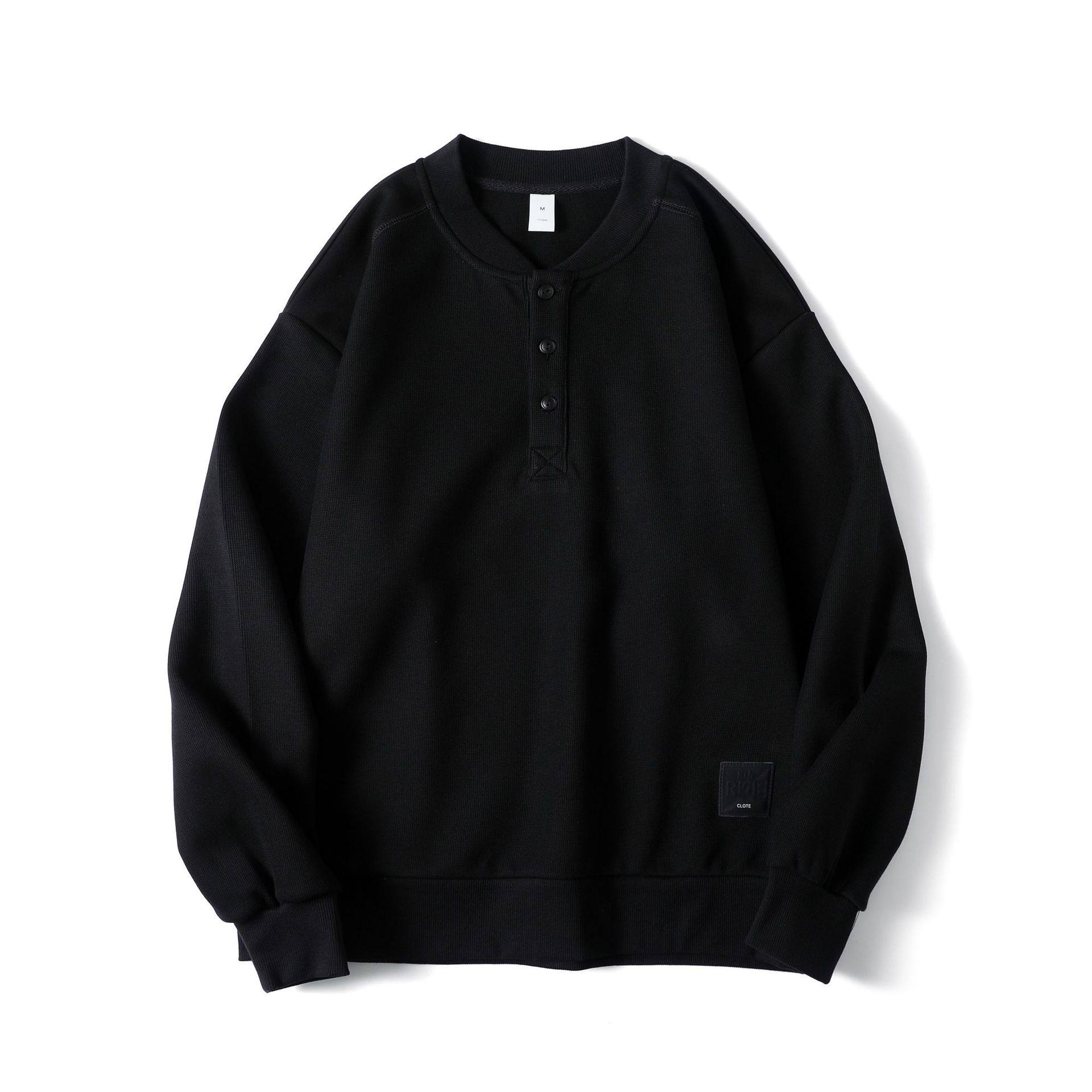 美式复古重磅卫衣男士春季潮牌亨利领套头外套男春秋款长袖POLO衫,淘宝优惠券,粉丝福利购,淘宝优惠卷