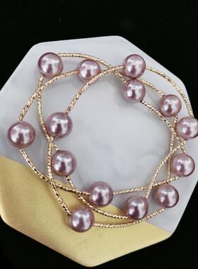 彩色贝珠手串项链毛衣链