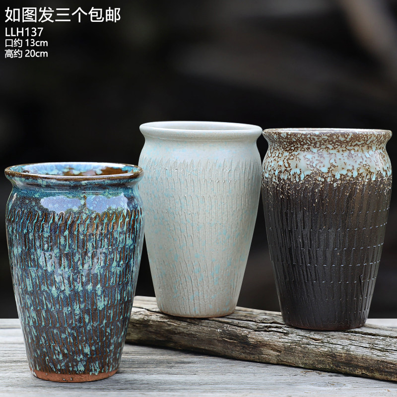 网红多肉植物悬崖老桩大花盆家用复古创意阳台户外透气陶瓷盆特价,淘宝优惠券,粉丝福利购,淘宝优惠卷