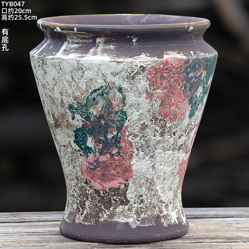 户外庭院家用侘寂风三角梅陶罐多肉植物花盆陶瓷特大号清仓特价 - 图2