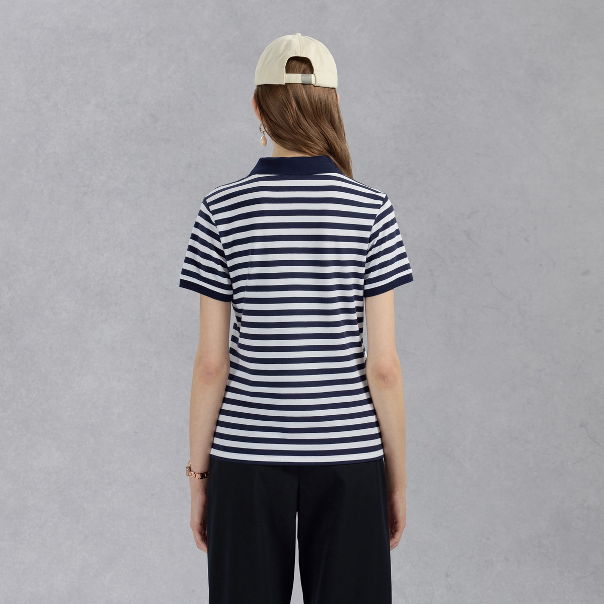 GANT/甘特25新款夏季女士气质上衣蓝白条纹T恤休闲翻领短袖POLO衫,淘宝优惠券,粉丝福利购,淘宝优惠卷