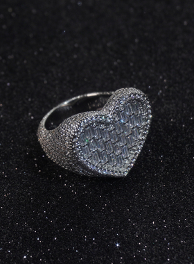 lfl欧美嘻哈饰品爱心戒指男女