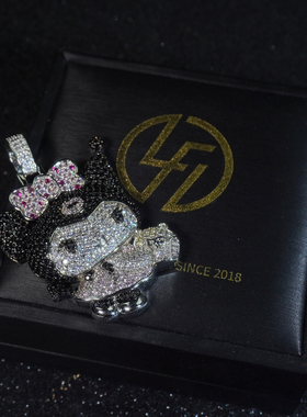 LFL欧美嘻哈饰品 满钻kuromi库洛米吊坠 可爱小众项链挂坠毛衣链