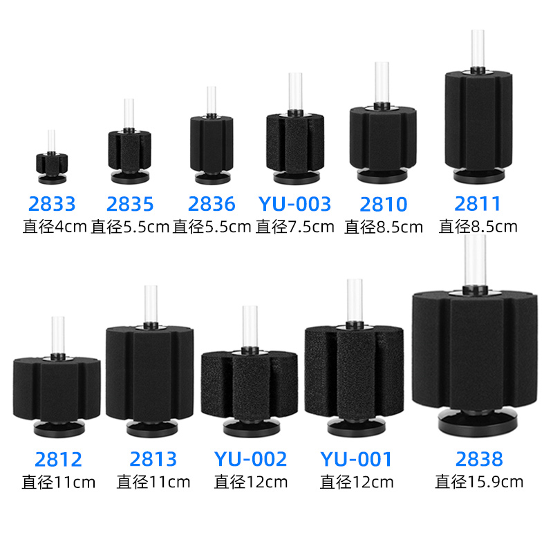 信友水妖精生化海绵过滤器小型迷你鱼缸虾缸氧气水流床反气举吸便 - 图1