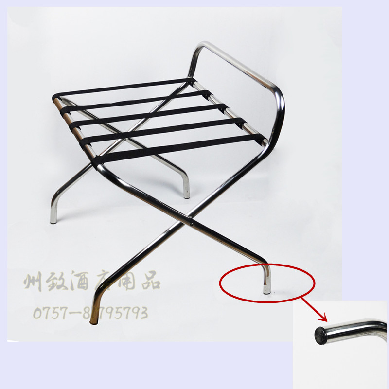 包邮不锈钢行李架酒店客房置物架折叠式箱包架子家用落地衣物架子 - 图1
