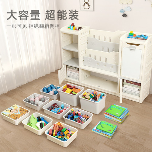 儿童玩具收纳架书架二合一超大容量多层置物架储物宝宝分类整理柜-图0