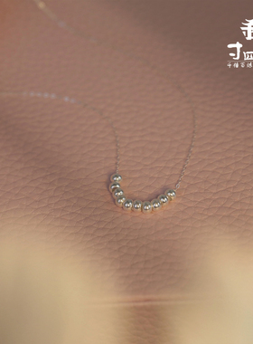 寸四银庄【福利款】十全十美雪花银项链 珠珠 优雅美丽锁骨链