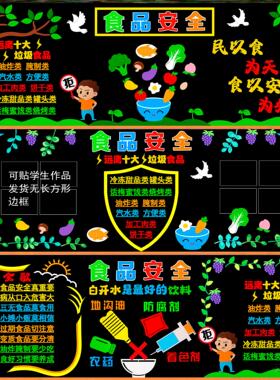 栏环创布置墙面食品安全文化墙墙环创墙贴中小学材料民以食为天