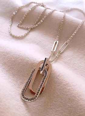 几何圈圈项链女毛衣链项链配饰秋冬气质百搭长款项饰挂件