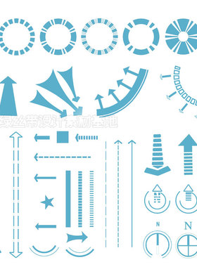 分析图常用箭头 线条图标PSD源文件竞赛风建筑景观规划PS文件素材