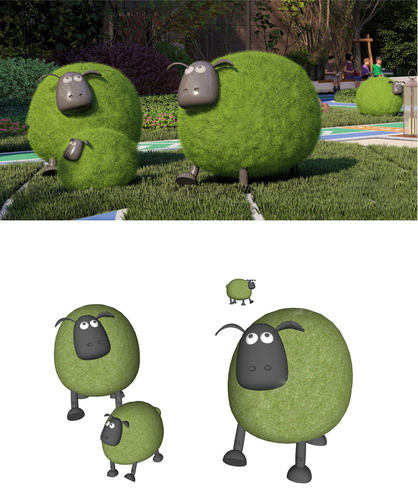 动物绿植雕塑景观小品植物绿雕草雕卡通造型市政绿化 su模型素材 - 图1