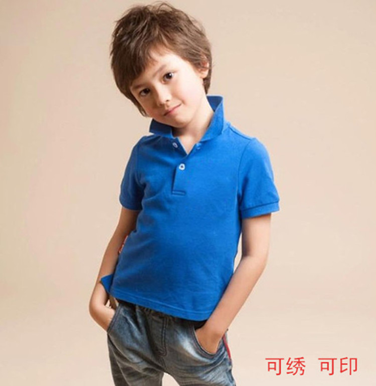 儿童T恤班服定制培训班小学生毕业班服短袖翻领polo衫幼儿园印字