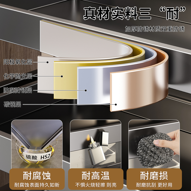 日本进口MUJIE不锈钢厨房调料品置物架台面多功能瓶罐筷子收纳盒 - 图1