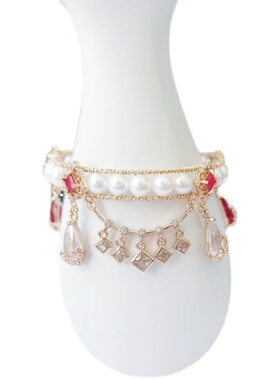 青山远[梅间雪]古风头饰贝珠锆石流苏手镯手环异域风汉服配饰仙气