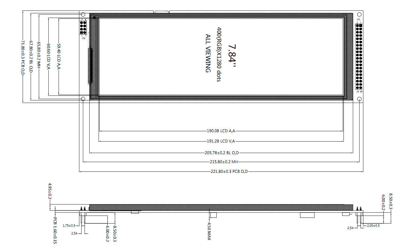 7.84寸全视角显示屏配RA8876控制板/可配触摸屏ER-TFT0784-2-4990 - 图1