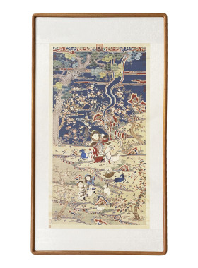（九羊启泰图) 实木框馆藏画作复刻玄关办公室 超清家居装饰画