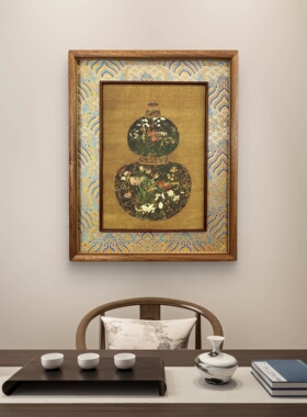 葫芦中国风电表箱装饰画新中式电源盒挂画复古竖版配电箱壁画